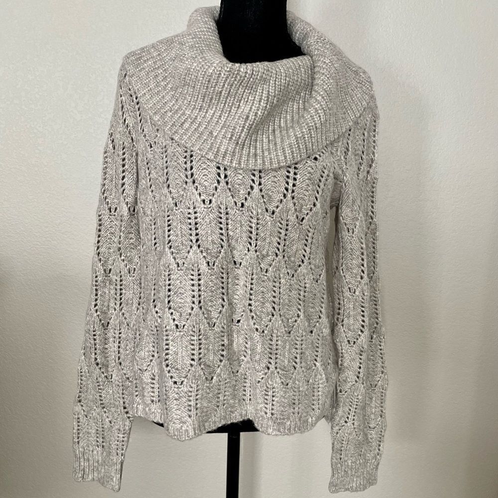 NWT White House Black Market Cowl Neck Lurex Sweater